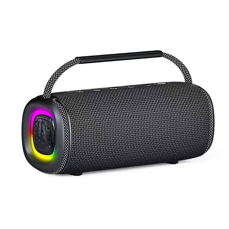 2025 Hot-selling Portable Fabric Outdoor Wireless Subwoofer Waterproof New Powered RGB LED Loudspeaker Kit with Two Drivers Bass