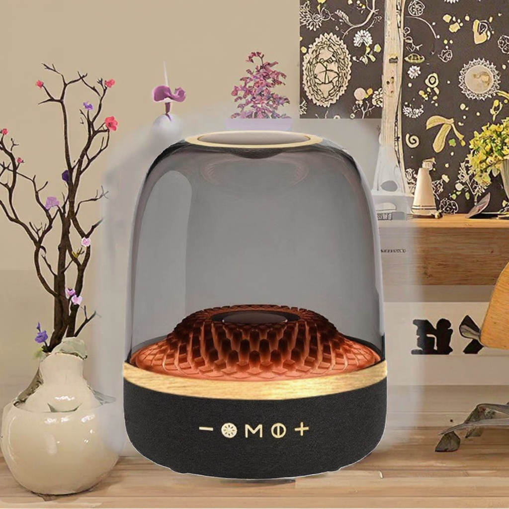 2026 Business Promotional Gift Sets Mini Wireless Speaker LED Light RGB Surround Stereo Sound Home High Power Transparent