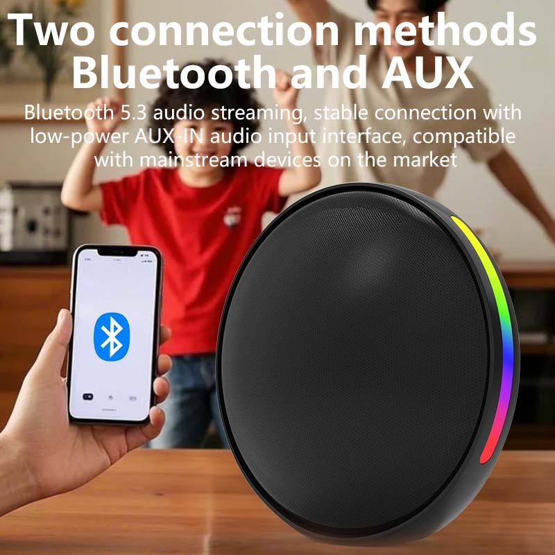 Mini Small Portable Waterproof bluetooth Speaker Satellite Subwoofer with RGB LED Lighting 15W Output Power New Battery Powered
