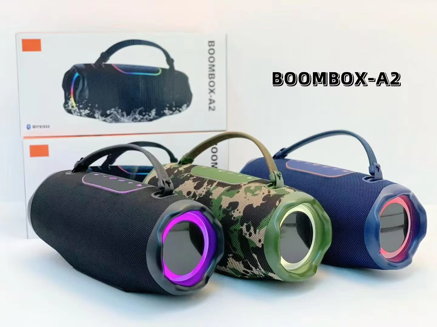 Hot Selling 2026 Wireless Portable Fabric Woofer 20W TWS Loud Waterproof Boombox Column Stereo RGB Lights Active Hifi Speaker