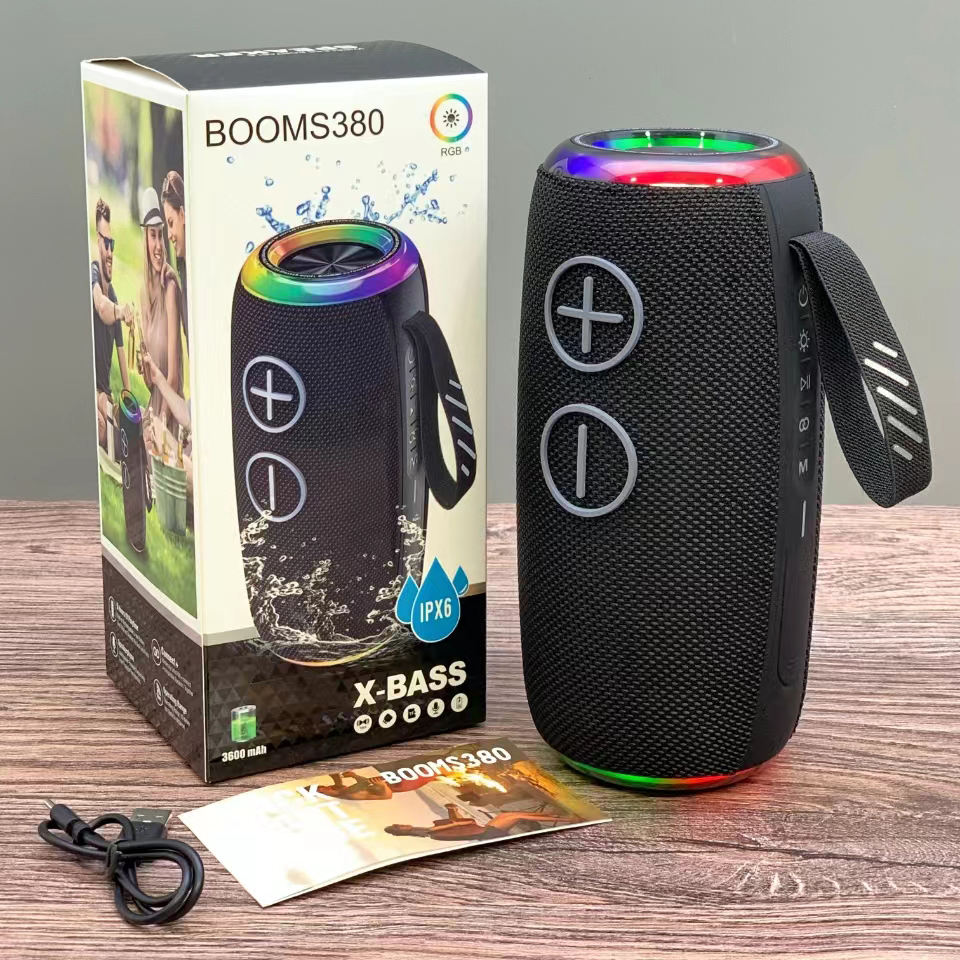 Hifi Quality Stereo Super Bass Custom Portable RGB LED Lights Wireless Waterproof Parties Speaker Box for Outdoors FM Radio