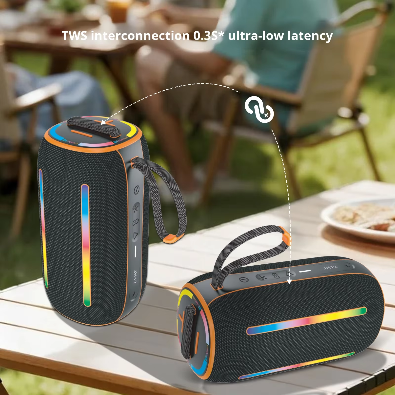 New Style  Portable USB Multi-functional Wireless RGB Lights Speaker Waterproof Computer Desktop Outdoor Sports Party Sound Box