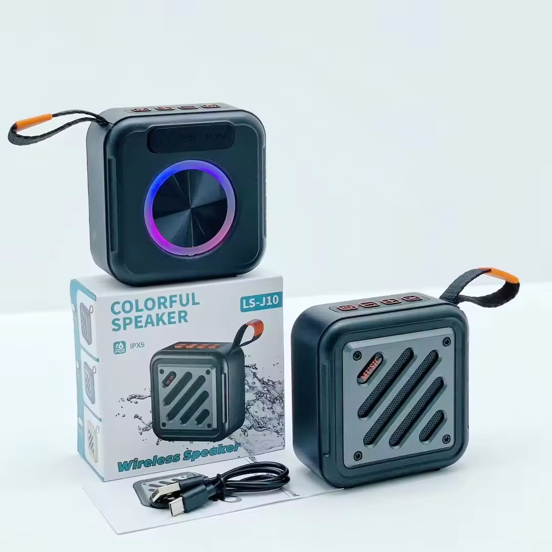 Factory Direct Wholesale Audio Wireless Rgb Led Light with High Sound Quality Portable Outdoor Speaker 5W Subwoofer