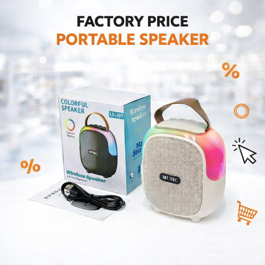 Factory Price Mini Wireless RGB LED Lighting Portable Speaker Pendable New Cross-Border Source Plastic 5W Speaker