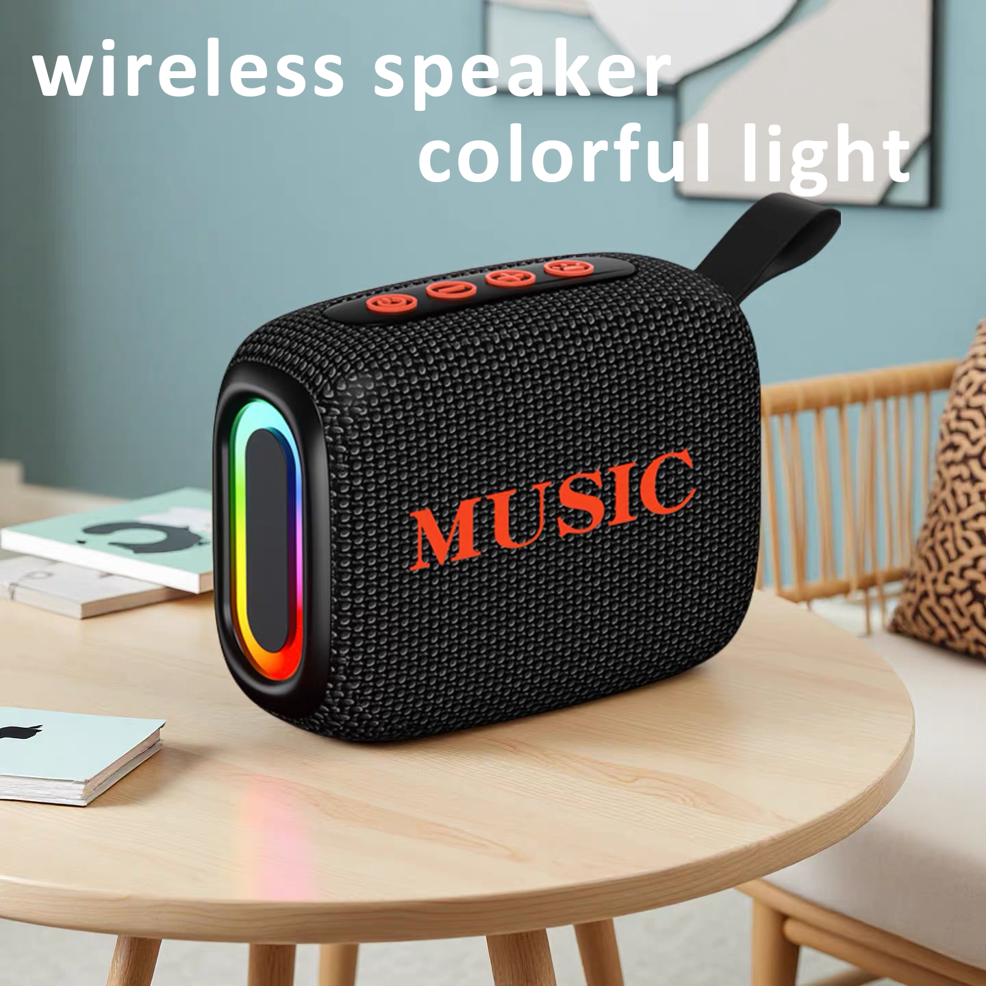 High Quality Small Multifunction Wireless Waterproof Outdoor Stereo Subwoofer Bass with Colorful Rgb Light