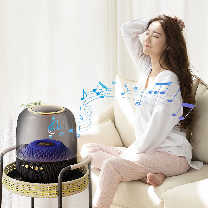 Portable High Performance Wireless Charging Support Speaker-Loud 360° Surround Sound for Party with Colorful Atmosphere Lights