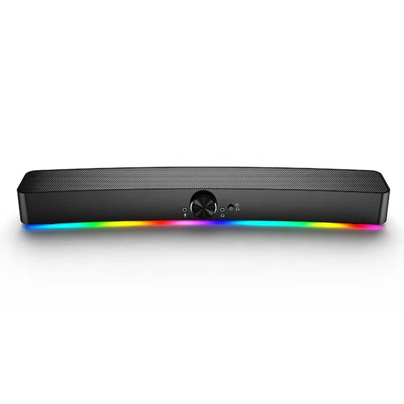 Popular OEM Long Strip Laptop Desktop Audio Woofer USB Wireless Speaker RGB Light Low-cost Big Bass Sound Manufacturers Soundbar