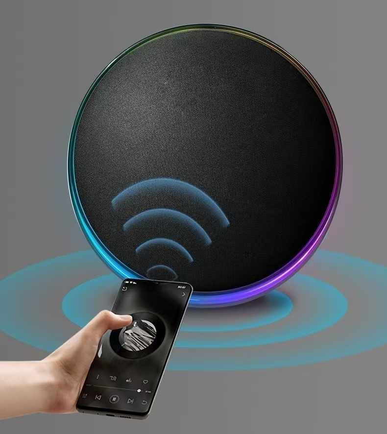 Unique Comet Shape Portable Subwoofer Stereo Sound Custom Logo Wireless  Surround RGB LED Lights15W USB TF Card Speaker