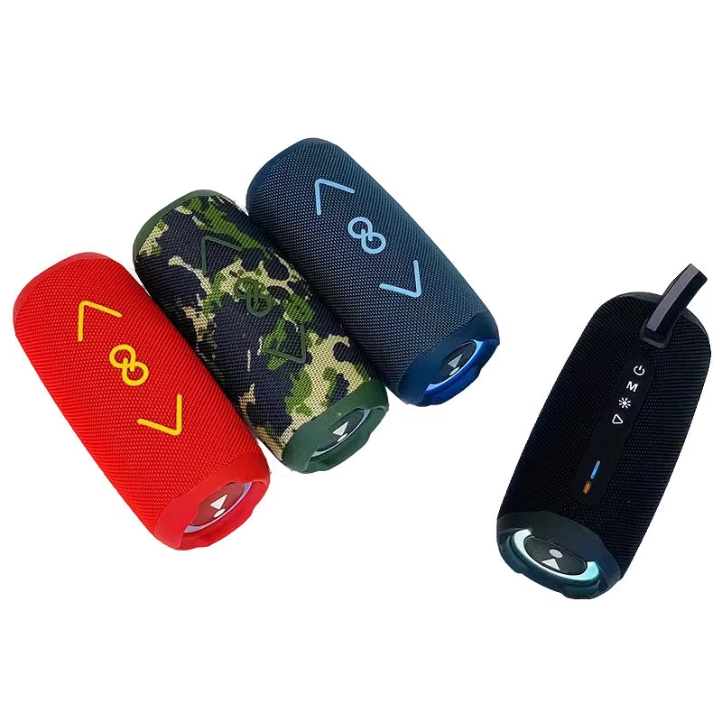 Hot Selling Creative Fabric Magnetic Wireless 360° Surround Sound Quality Boombox Waterproof Portable Speakers with RGB Lights