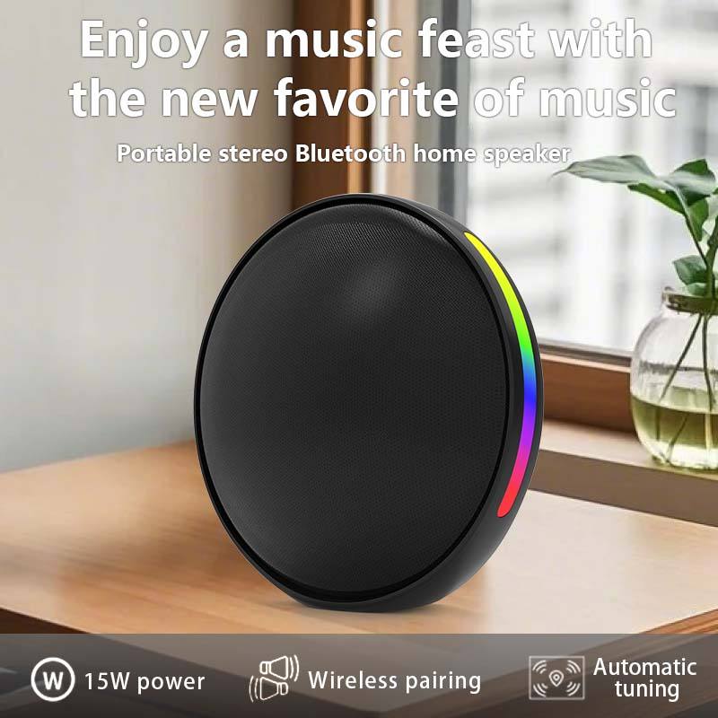 Mini Small Portable Waterproof bluetooth Speaker Satellite Subwoofer with RGB LED Lighting 15W Output Power New Battery Powered