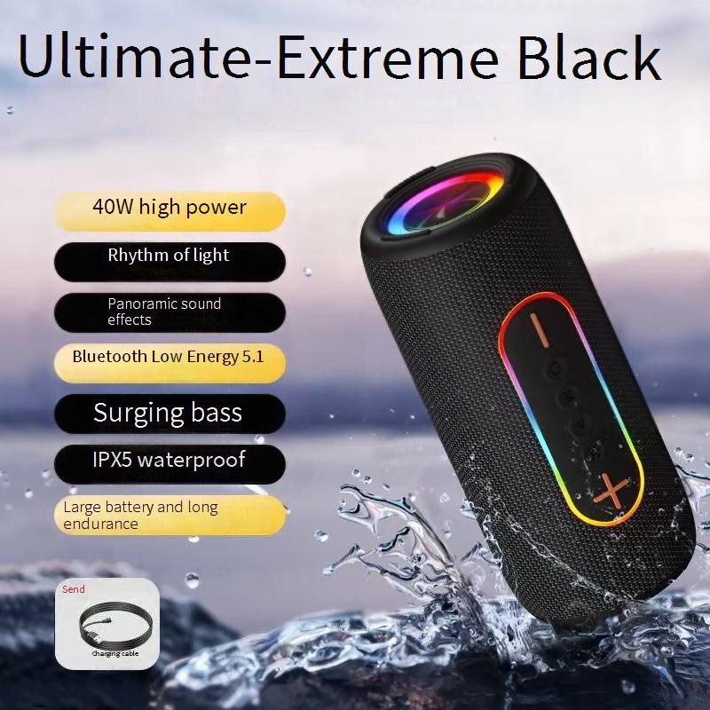 High-quality Sound Waterproof 20W Wireless Speaker Deep Bass RGB Lights TWS for Party 3600mAh Battery, TF/AUX/USB for Outdoor