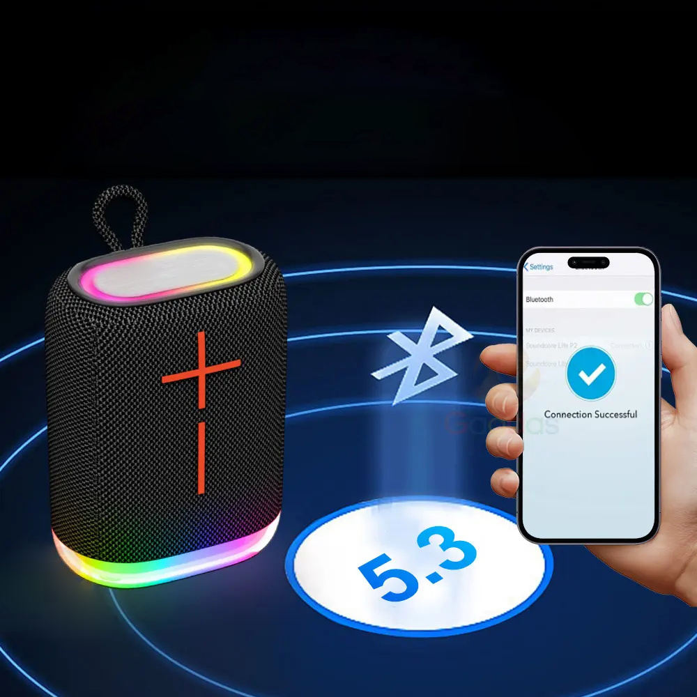 Hot Selling Portable Mini Wireless for Subwoofer RGB Lights Atmosphere Battery Plastic Computer Card Insertion Outdoor Speaker