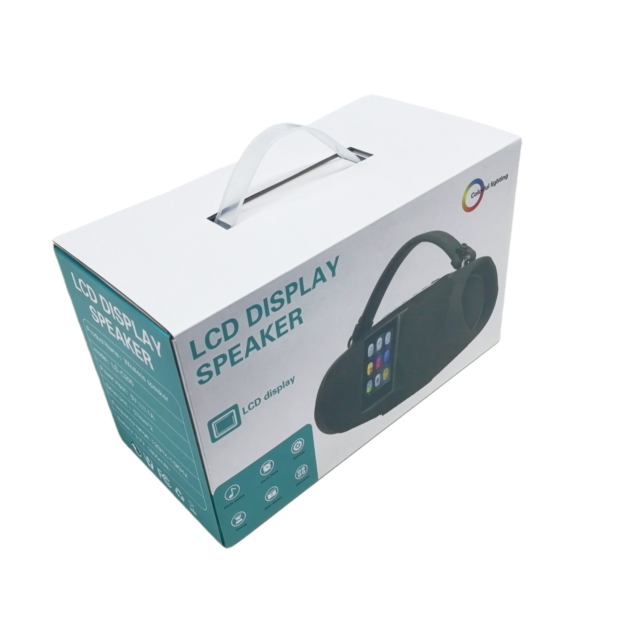 Smart Wireless Touch LCD Screen Display Support USB TF AUX FM Alarm Clock Timer Calendar Calculator Bass Subwoofer