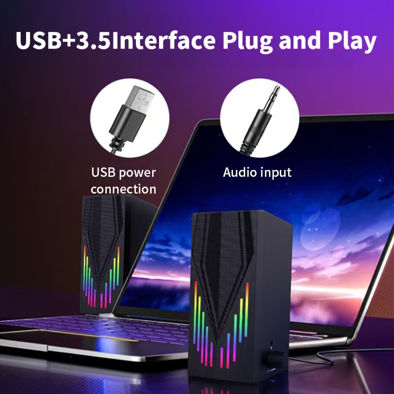 Custom Open Desktop Office PC Computer Gaming Case Casing Cabinet Stereo Box Case Table Support Customized DJ Special Speaker