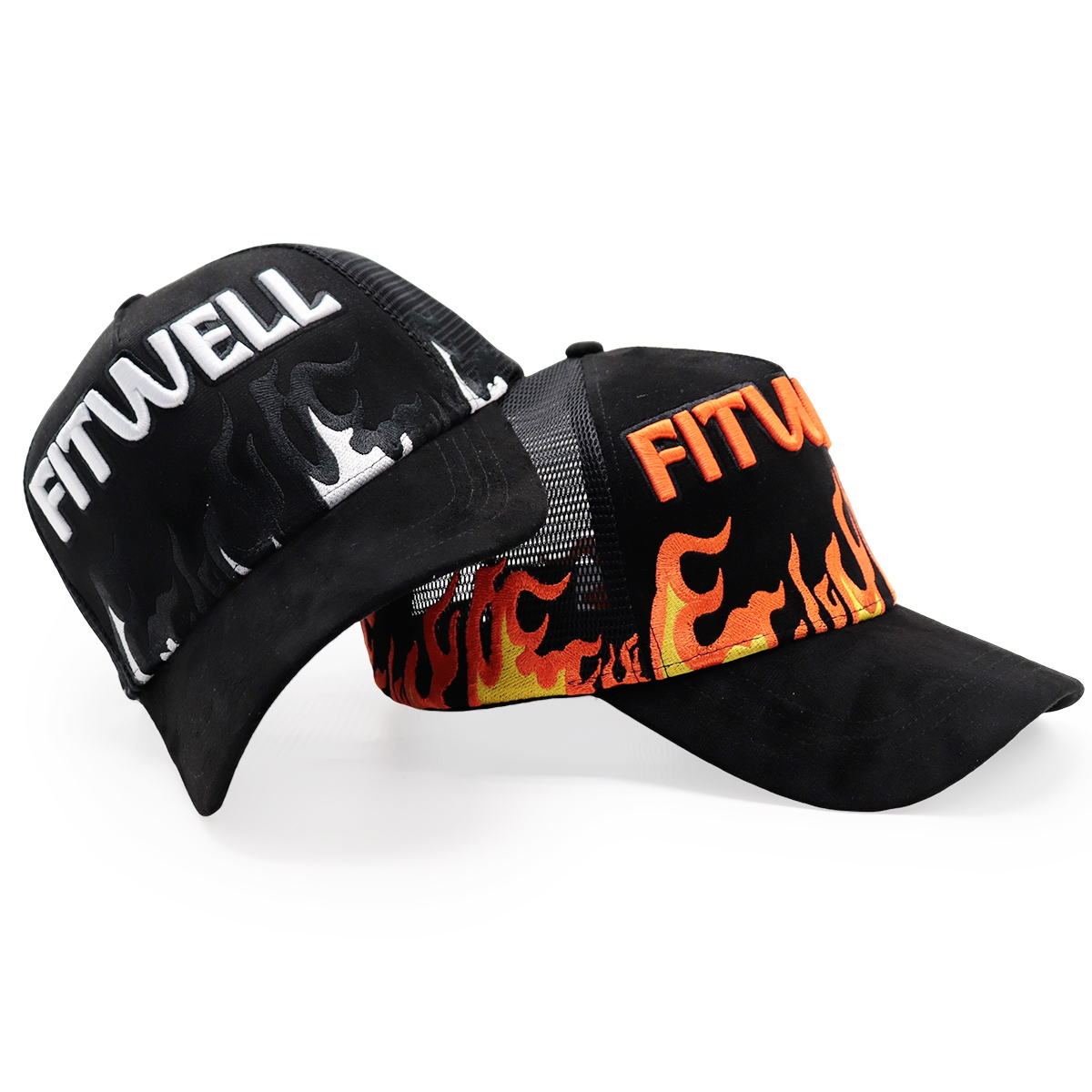 FITWELL Flame Trucker Cap - Stylish Mesh Baseball Hat