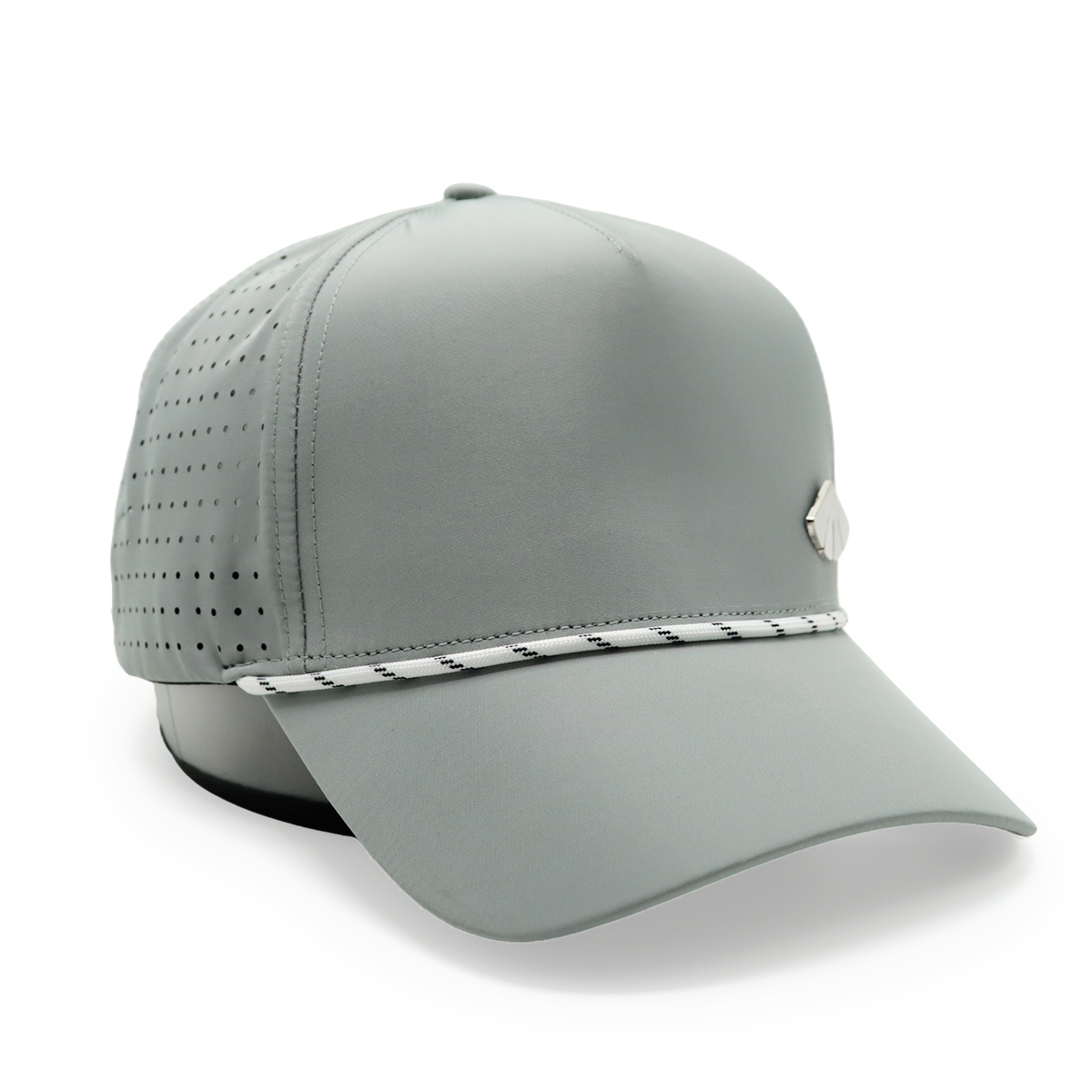 Laser Perforated Baseball Cap with Metal Badge – Adjustable, Breathable, Unisex
