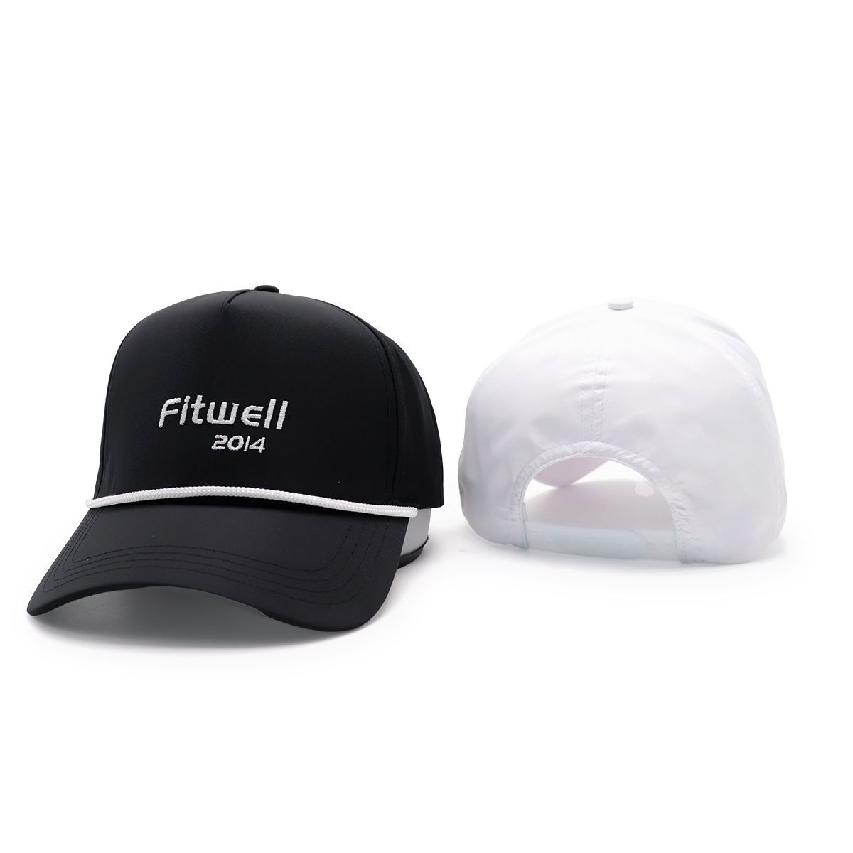 Fitwell 2014 Black & White Sports Caps – Adjustable, Breathable, UV Protection, Unisex Baseball Hats