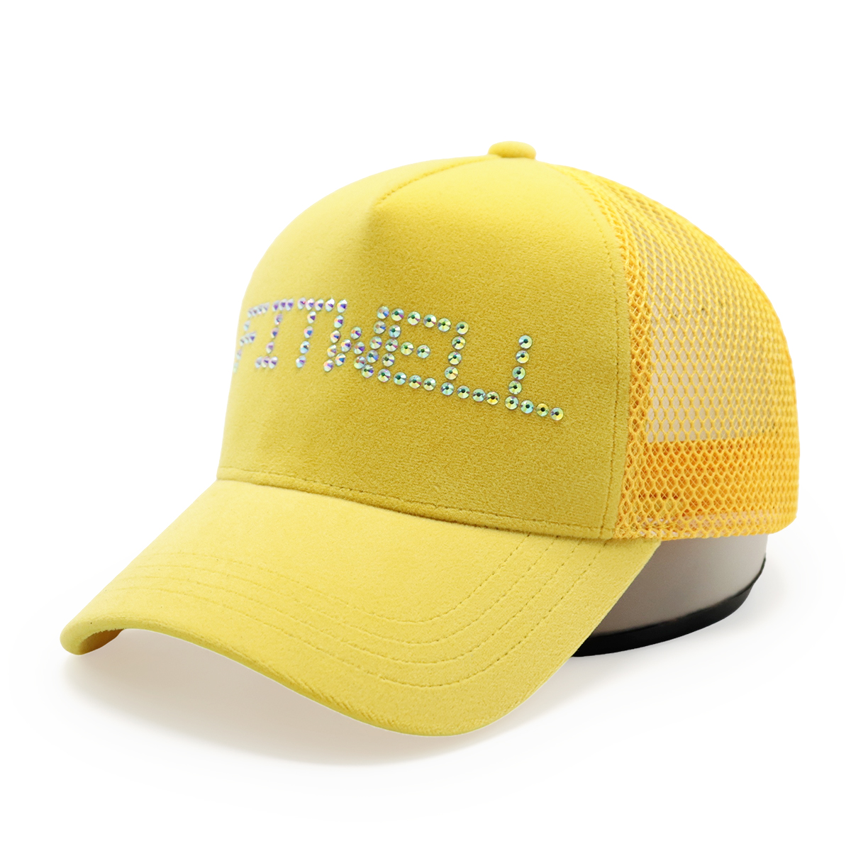 FITWELL Rhinestone Mesh Trucker Cap – Bling Crystal Letter Snapback Hat