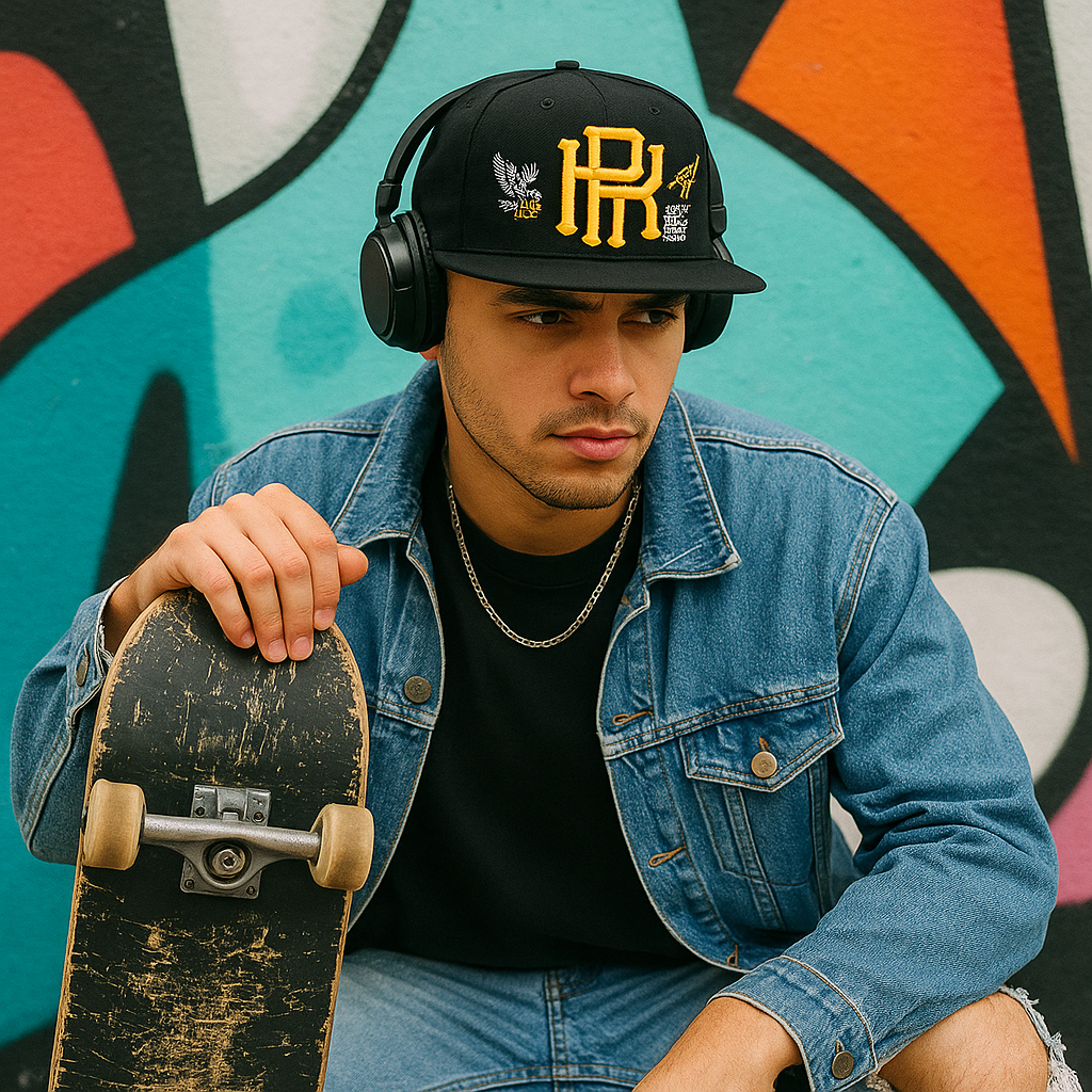 REP THE SET Flat Brim Snapback Cap – 3D Embroidered Streetwear Hat