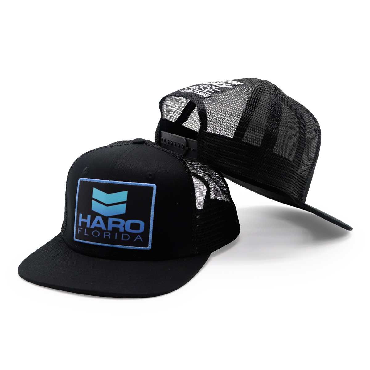 HARO FLORIDA Flat Brim Mesh Trucker Hat – Unisex Adjustable Snapback Cap