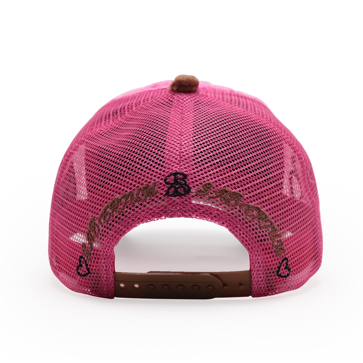 FITWELL Fuzzy Patchwork Trucker Hat – Embroidered Plush Mesh Baseball Cap