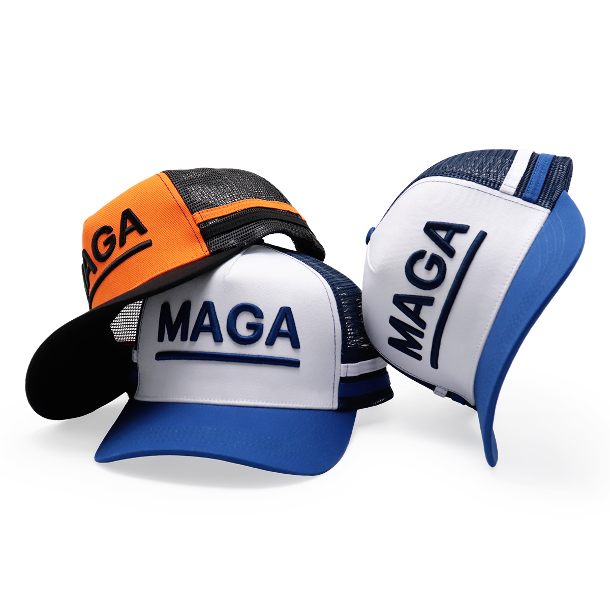 MAGA 3D Embroidered Mesh Trucker Cap – Political Letter Snapback Hat