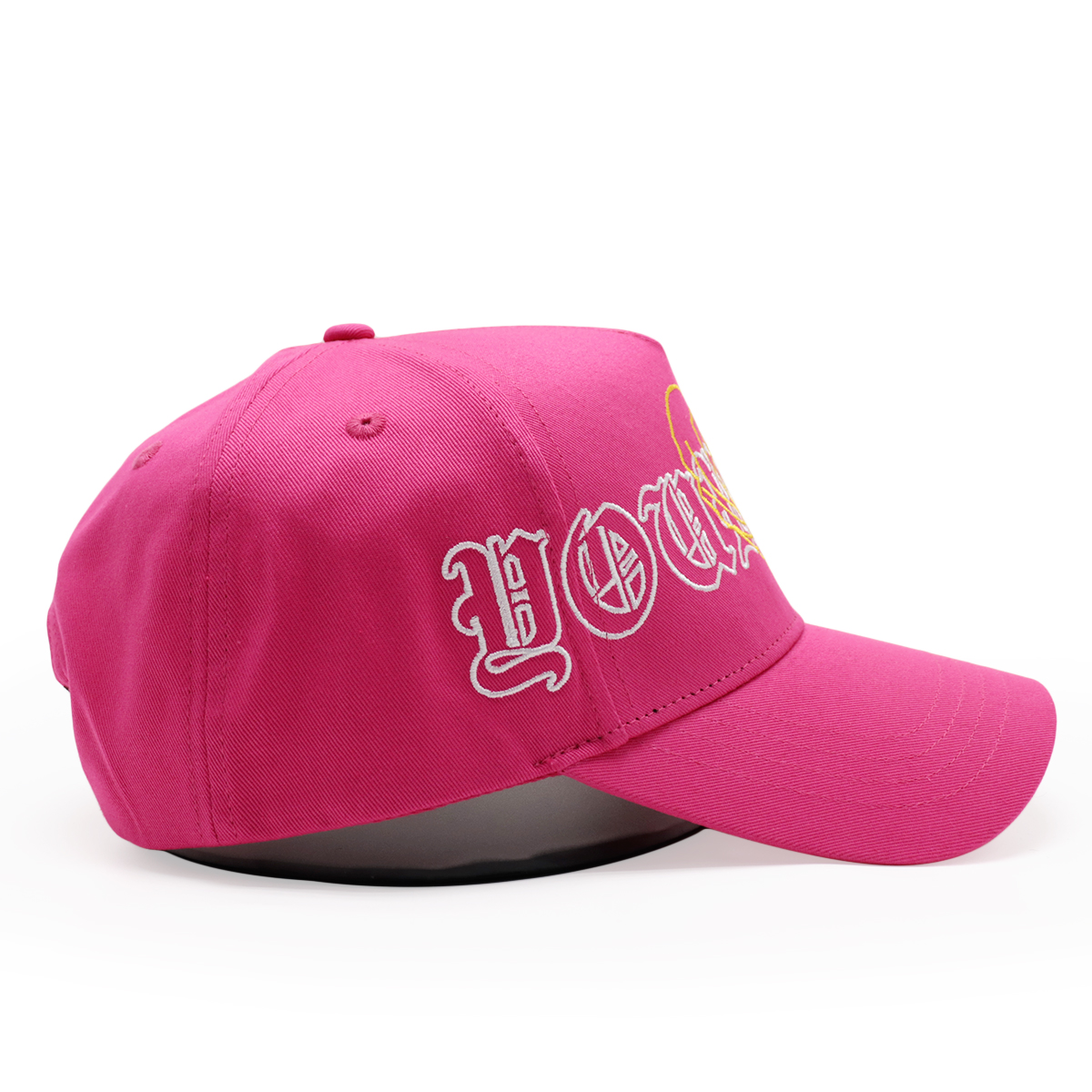 Embroidered Pink Rose Baseball Cap - Bold Gothic Style Hat