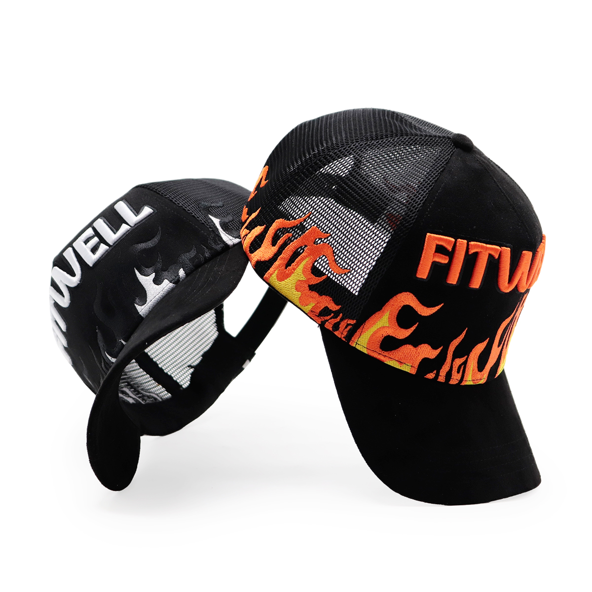 FITWELL Flame Trucker Cap - Stylish Mesh Baseball Hat