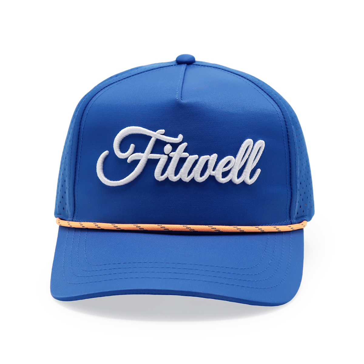 FITWELL Laser Perforated Trucker Hat Rope Accent Patch Mesh Snapback Baseball Cap