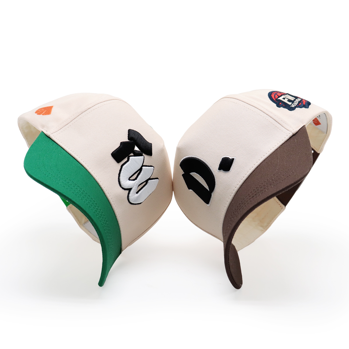 Embroidered Letter Baseball Cap – Retro Contrast Brim Snapback Hat, 3D Letter, Unisex