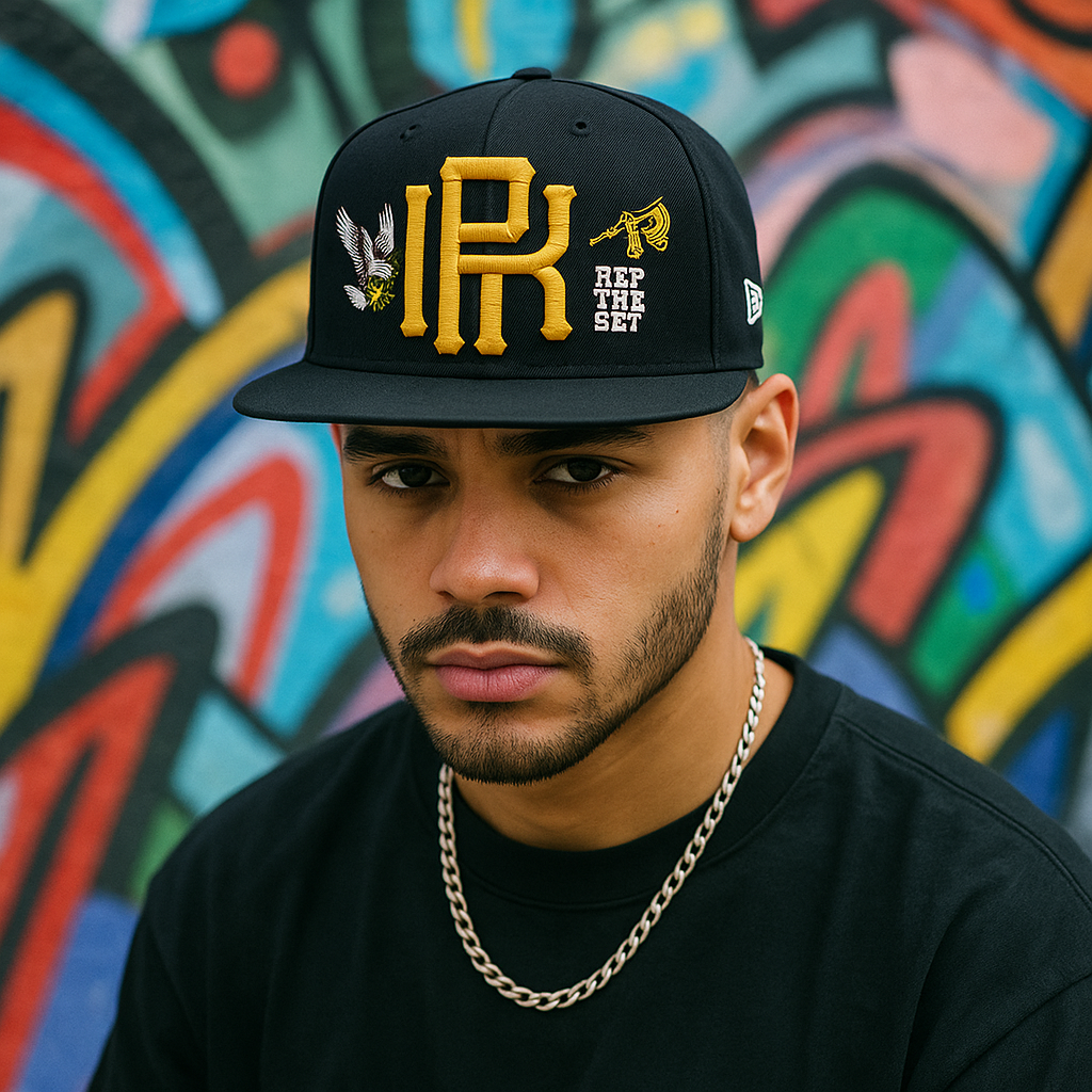 REP THE SET Flat Brim Snapback Cap – 3D Embroidered Streetwear Hat