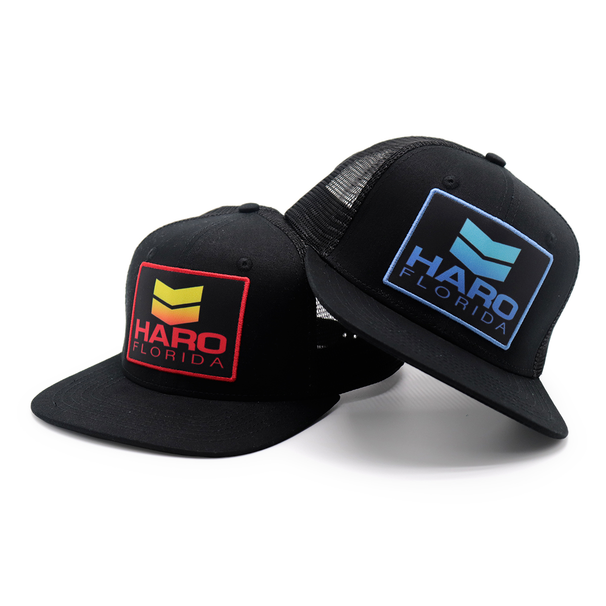 HARO FLORIDA Flat Brim Mesh Trucker Hat – Unisex Adjustable Snapback Cap