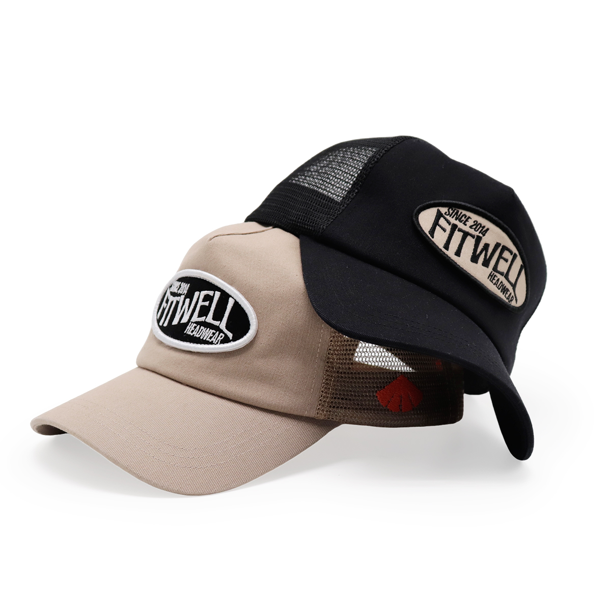 FITWELL Classic Mesh Trucker Hat – Retro Embroidered Logo Baseball Cap