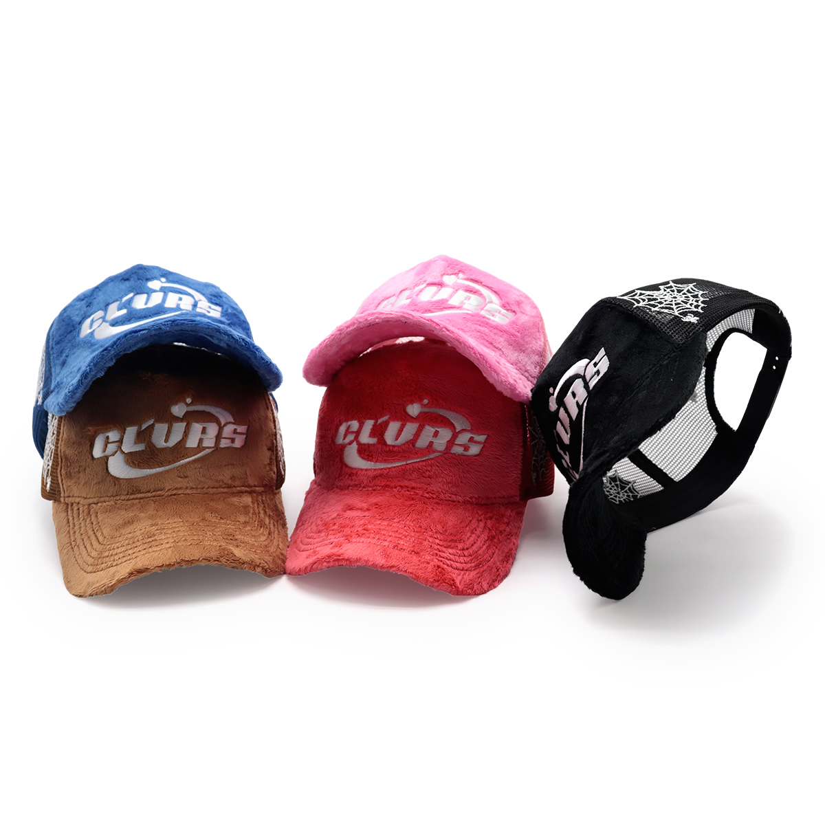 Curved Brim Custom Trucker Hats – Plush Embroidery Mesh Cap for Men & Women
