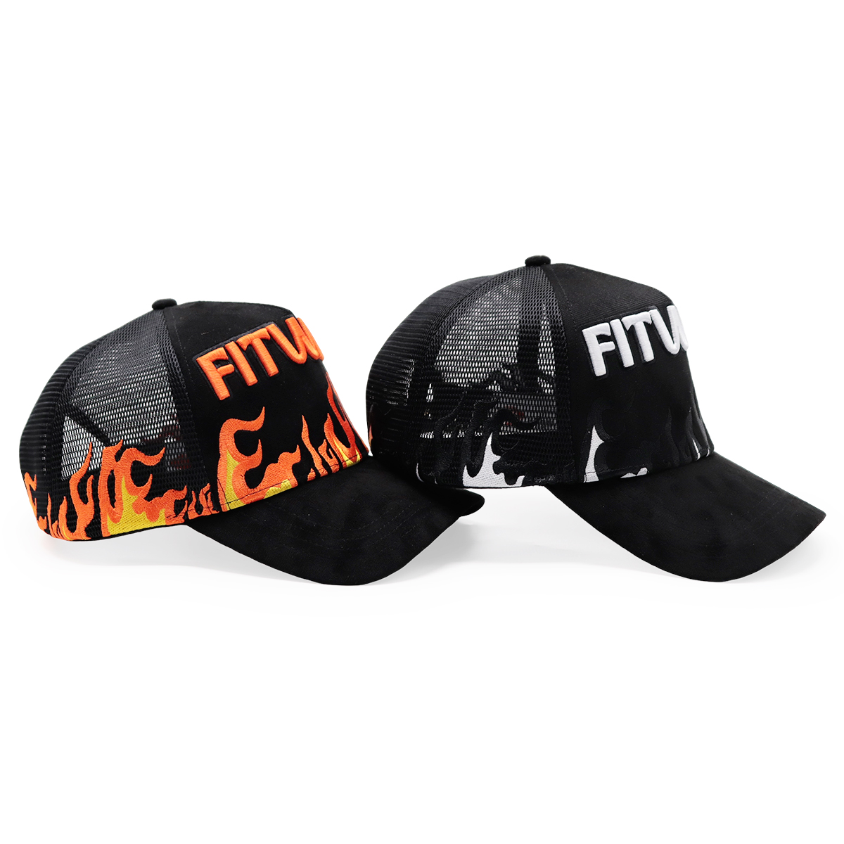 FITWELL Flame Trucker Cap - Stylish Mesh Baseball Hat
