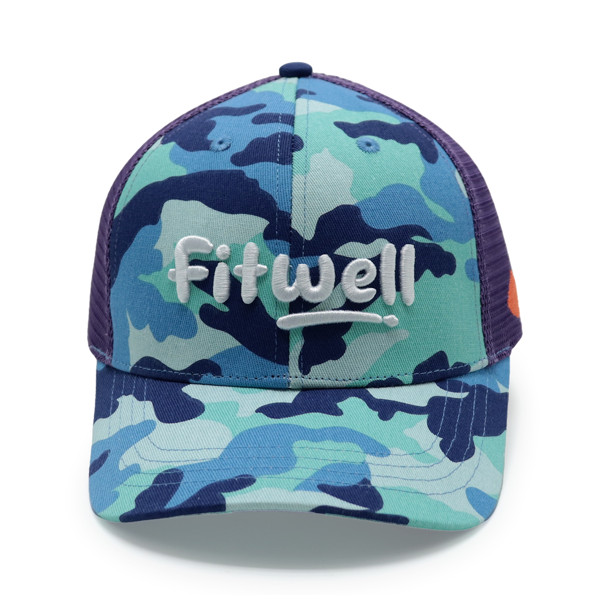 Fitwell Camouflage Embroidery Mesh Trucker Hat | Unisex Camo Baseball Cap