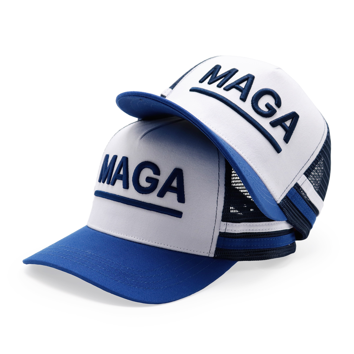 MAGA 3D Embroidered Mesh Trucker Cap – Political Letter Snapback Hat