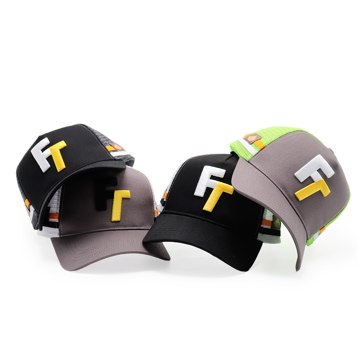 FITWELL 3D Embroidered FT Trucker Hat – Sporty Mesh Baseball Cap