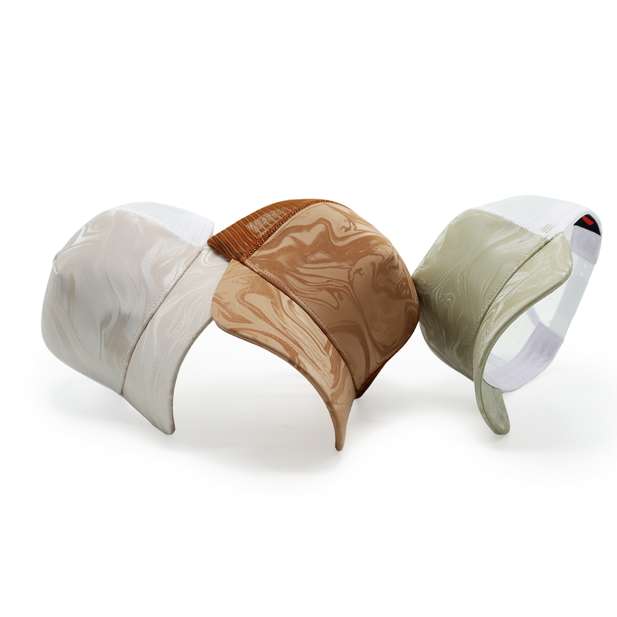 Fitwell Water Ripple Glossy Trucker Cap, Minimalist Mesh Hat, Custom Shiny Effect Outdoor Cap