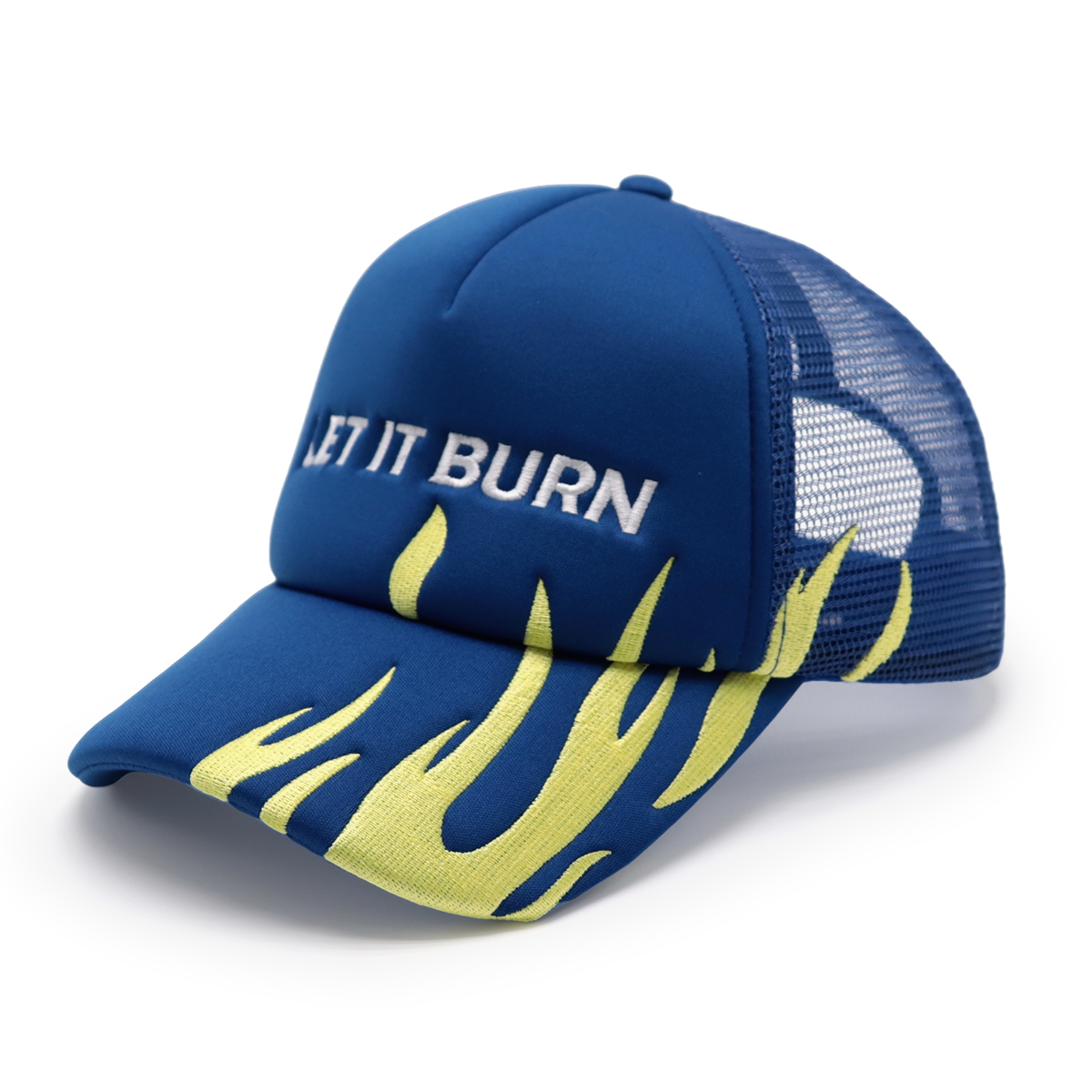 Flame Embroidered Trucker Cap - &quotLET IT BURN