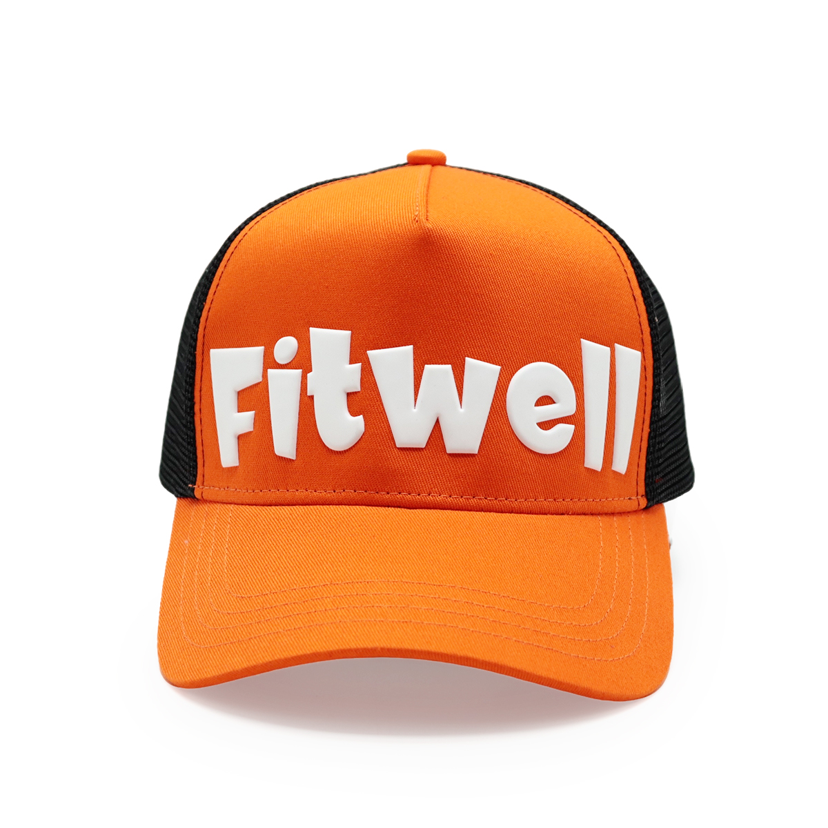 Fitwell High Frequency 3D Logo Trucker Cap, Custom Embossed Mesh Hat, Sports & Casual, Multiple Colors