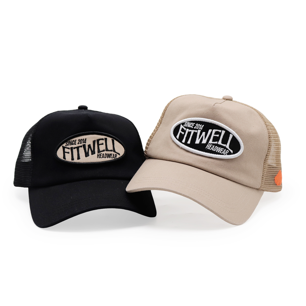 FITWELL Classic Mesh Trucker Hat – Retro Embroidered Logo Baseball Cap