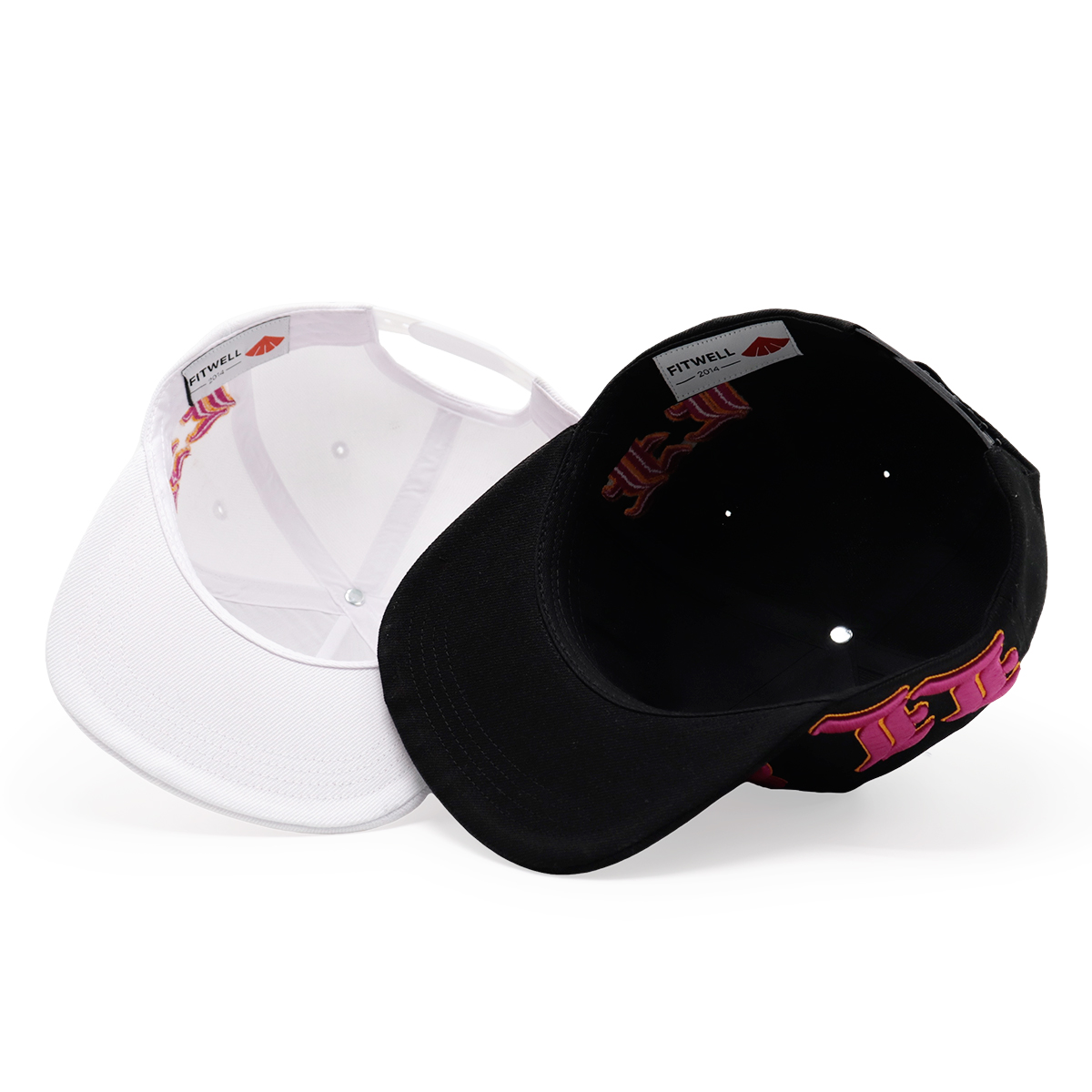 3D Gothic Embroidered Snapback Hat – Black & White