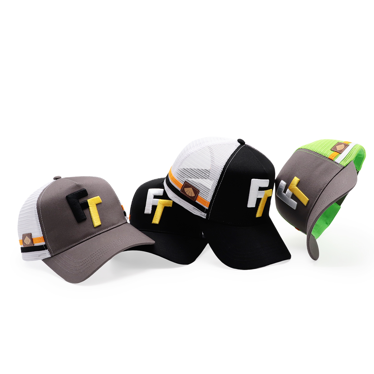 FITWELL 3D Embroidered FT Trucker Hat – Sporty Mesh Baseball Cap