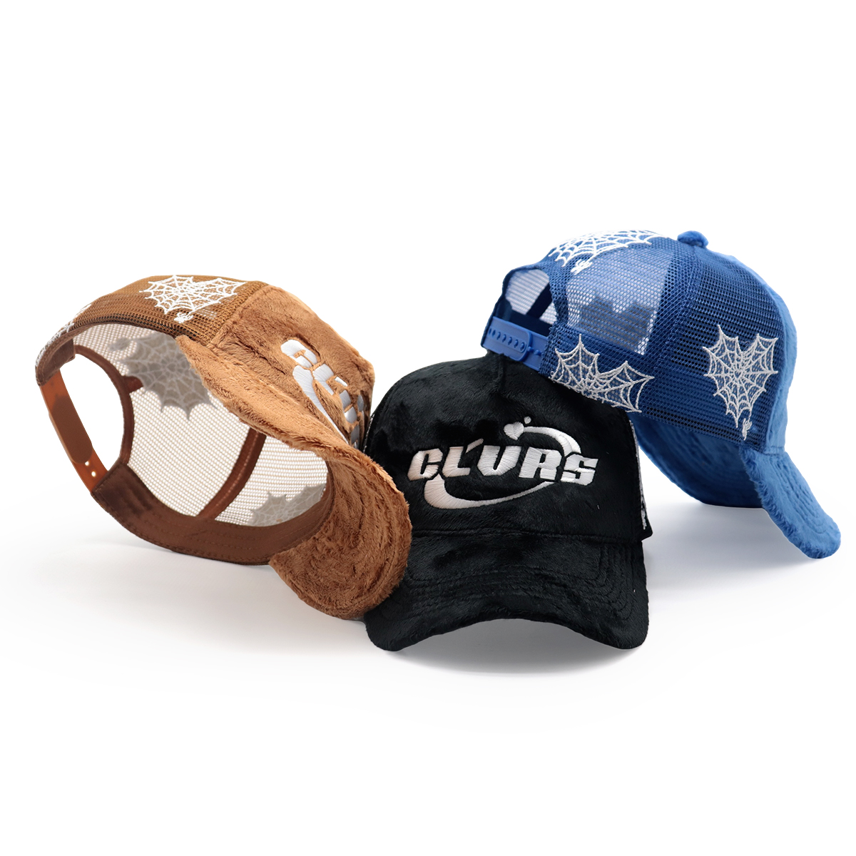 Curved Brim Custom Trucker Hats – Plush Embroidery Mesh Cap for Men & Women