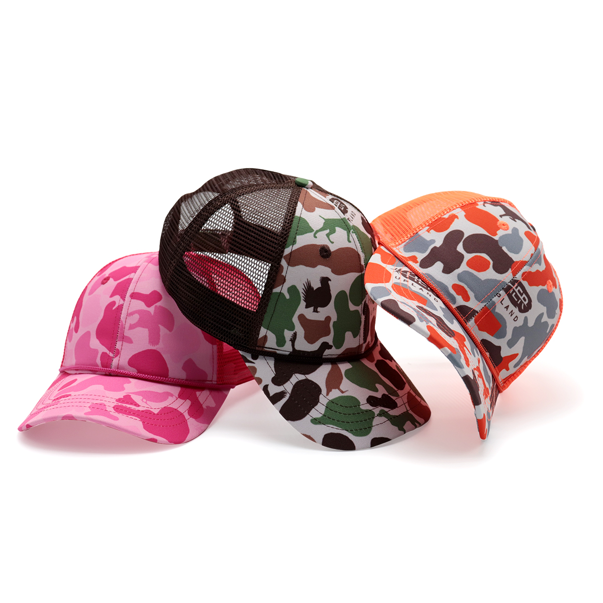Curved Brim Rope Custom Trucker Hats – Camo Mesh Adjustable Cap Design Your Own Logo