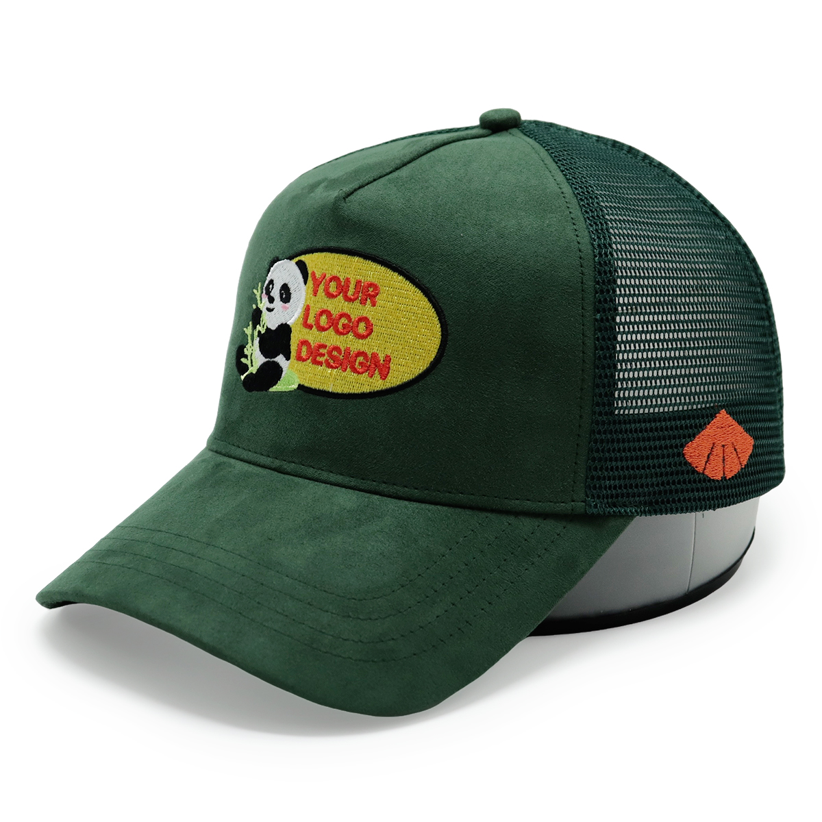 Custom Logo Trucker Caps – Multi-Color Mesh Back Snapback Hat with Panda Patch