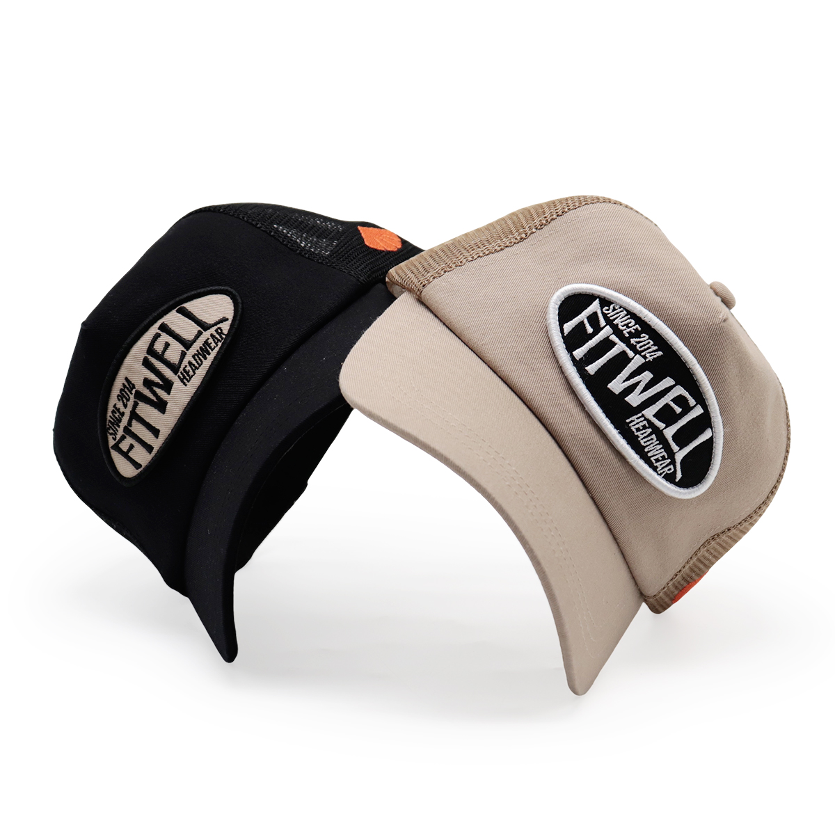 FITWELL Classic Mesh Trucker Hat – Retro Embroidered Logo Baseball Cap
