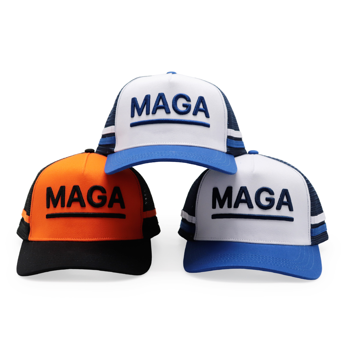 MAGA 3D Embroidered Mesh Trucker Cap – Political Letter Snapback Hat