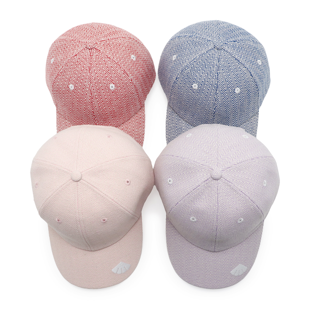 Herringbone Baseball Cap, Adjustable Herringbone Pattern Hat, Embroidered Visor, Unisex Casual Cap (Blue/Red)